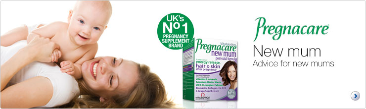 Advice for new mums from Pregnacare. Find out about Pregnacare. Breastfeeding & New Mum, the vitamin that can help support new mums' energy levels, and Wellkid Baby & Infant Liquid.